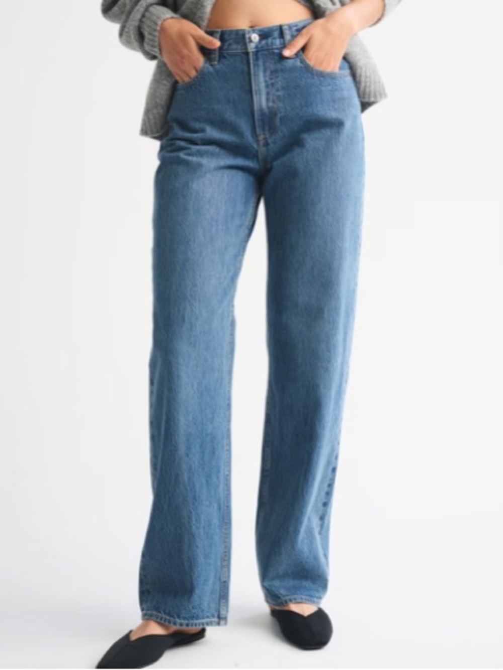 Abercrombie & Fitch The Loose High Rise - Medium Blue Denim